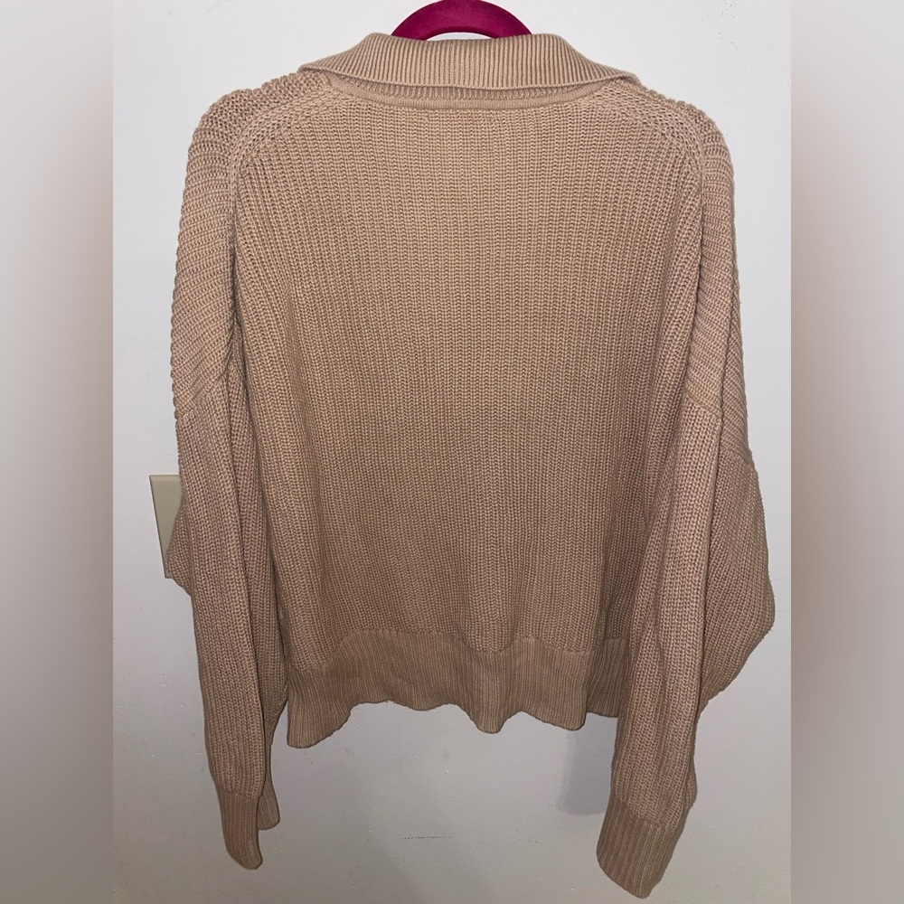 J. Crew Collared Cotton Beach Sweater in Dark Beechwood - Picture 3 of 4